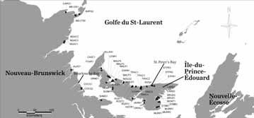 Zone d'étude et emplacement des postes de contrôle des huîtres (cercles) et des moules (triangles)
